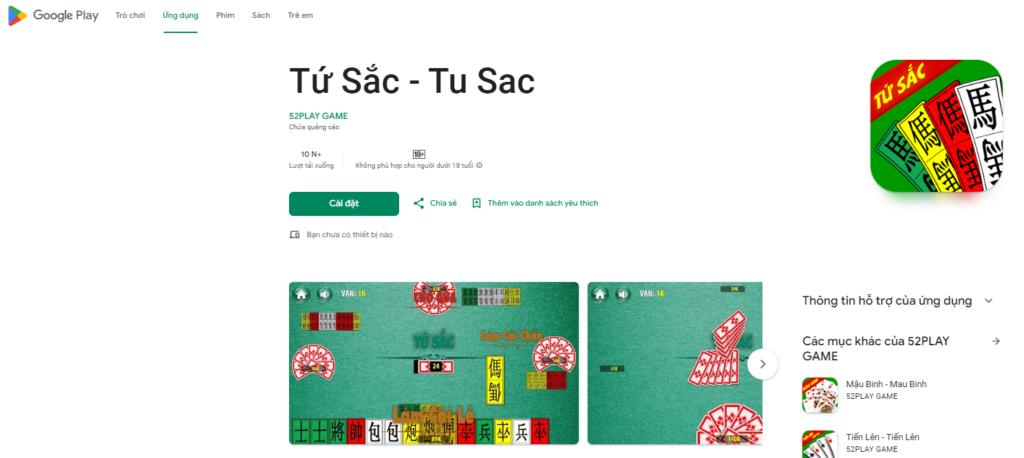 Top game đánh bài miễn phí trên Google cực hay